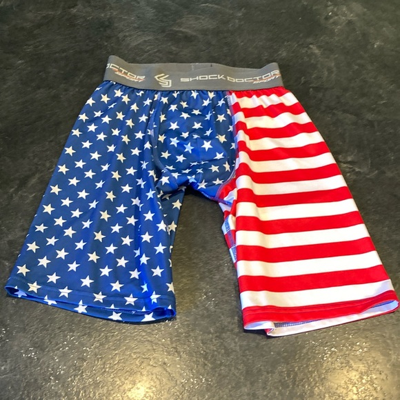 Boy Shock Doctor Sport American Flag blue red Stars and Stripes underwear size M - Picture 1 of 5